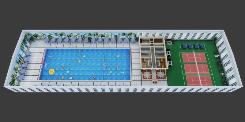 游泳池效果图制作
